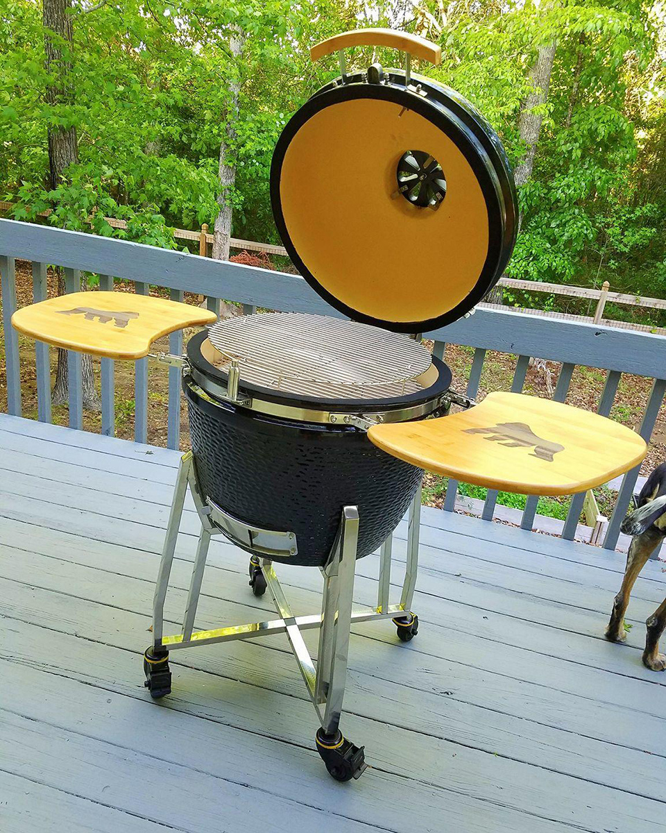 a grilla grills pellet grill on a patio
